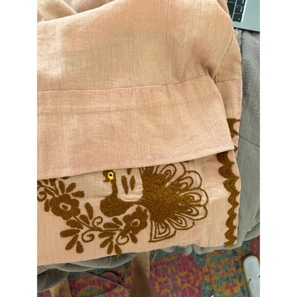 Arte Mexicano Womens Caftan Size M Pink Cotton Hand Embroidered Vintage Rare - Picture 14 of 16